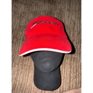 Rare‎ Mercury University Hat Baseball Cap Embroidered Logo Red White